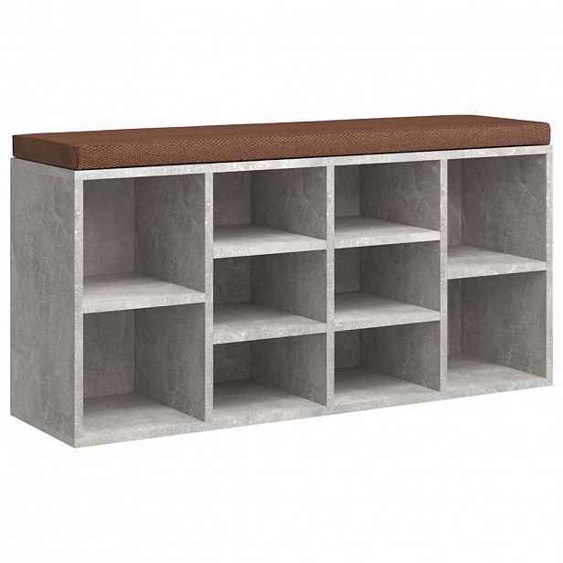 vidaXL Botníková lavice betonově šedá 103x30x48 cm kompozitní dřevo