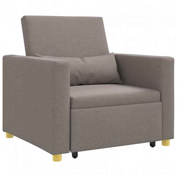 vidaXL Rozkládací pohovka - jednolůžková Taupe textil