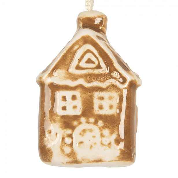 Závěsná ozdoba perníková chaloupka Gingerbread Cott - 4*4*7 cm Clayre & Eef