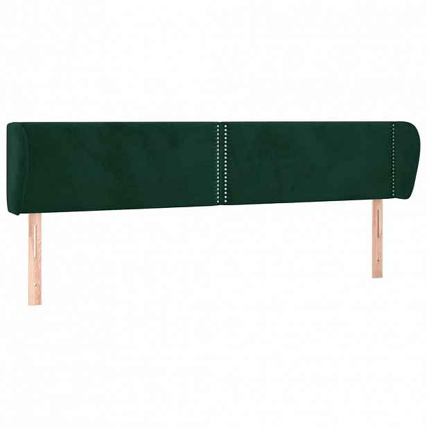 vidaXL Čelo postele typu ušák tmavě zelené 183x23x78/88 cm samet