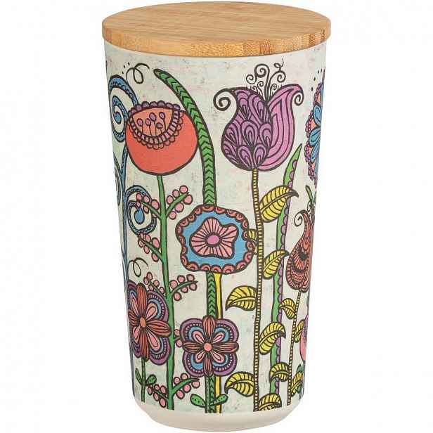 Wenko Dóza s bambusovým víkem Flowers, 950 ml