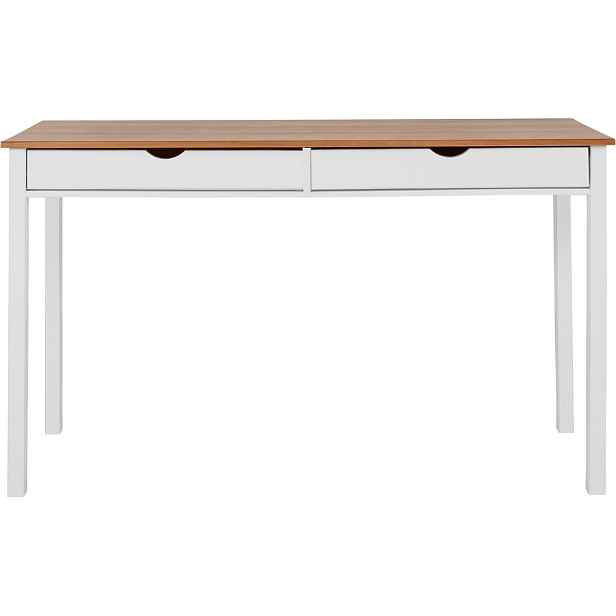 Bílo-hnědý pracovní stůl Støraa Gava, délka 140 cm