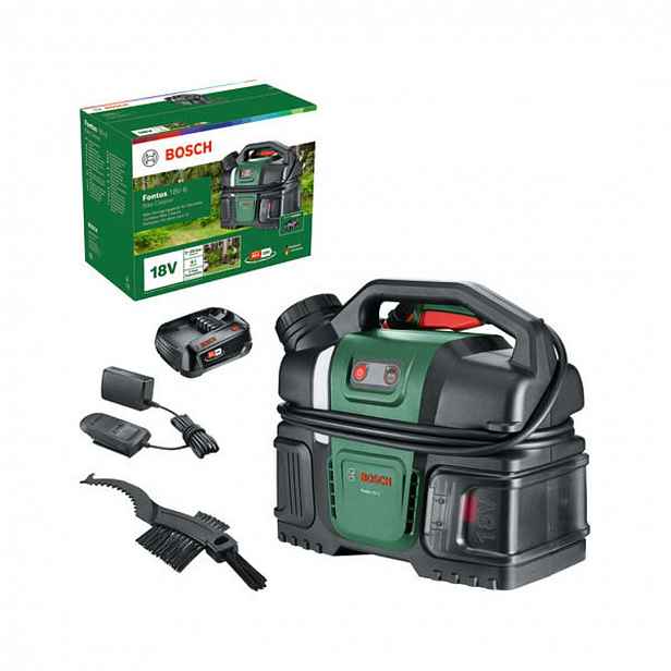 Bosch - 18V AKU tlaková myčka Fontus 18V-6, 1x aku 2,0 Ah Li-Ion, nabíječka 06008B6201