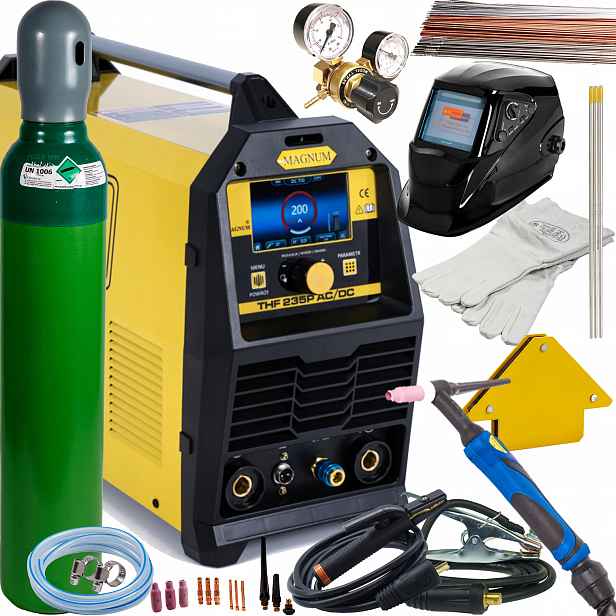 Svařovací stroj Magnum Thf 235P Ac/dc LCD Tig Puls Mma 200A 230V SET1