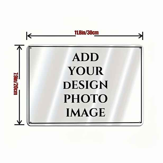 TEMU Hliníkové kovové cedule na míru | Personalizovaný tisk 8 x 12 palců/20 x 30 CM Horizontální nástěnná dekorace - Přidejte svou fotografii design,