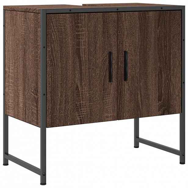 vidaXL Koupelnová skříňka pod umyvadlo hnědý dub 60x33x60 cm kompozit