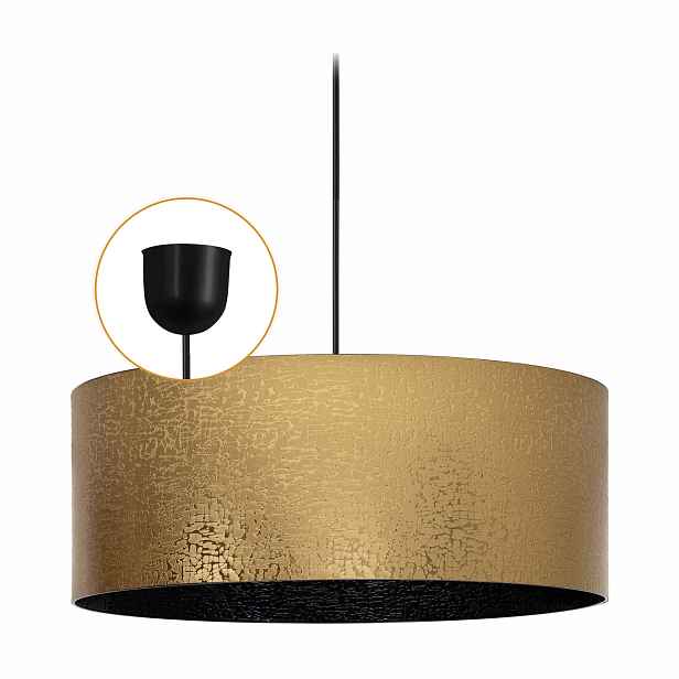 Závěsná lampa Cerlux Zlato Černá s stínidlem Vesta 40 cm Klosz 1x E27