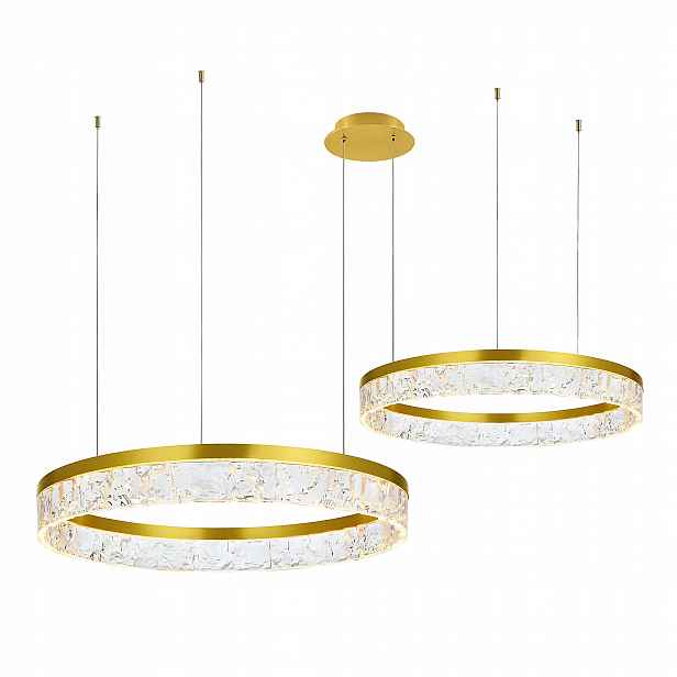Závěsná Led lampa LHJ048-CP2 Zlatá toolight Lustr 2 Okruhy Glamour