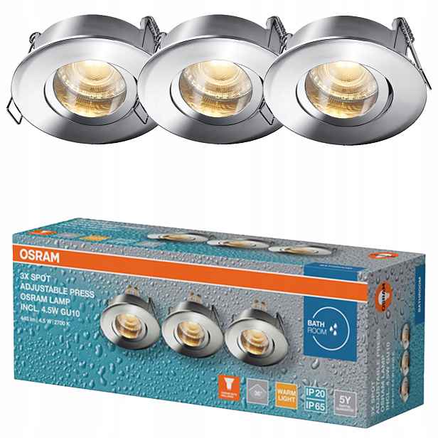 3x Stropní Led svítidlo Hermetické IP65 Podbitka 4.5W 2700K