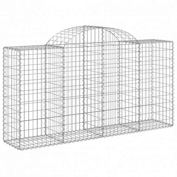 vidaXL Klenutý gabionový koš 200 x 50 x 100/120 cm pozinkované železo