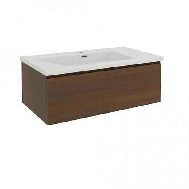 Koupelnová skříňka s umyvadlem SAT B-Way 80x30x45 cm ořech mat BWAY80NUTU3WMA