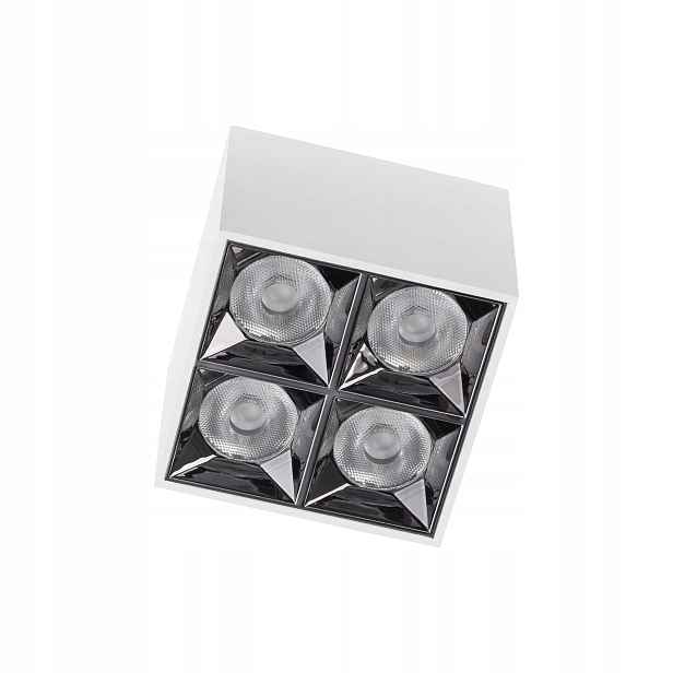 Nowodvorski lampa čtverec reflektorová Led 16W midi 4x3000k bílá stříbrná