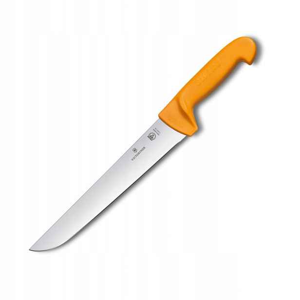 Nůž řeznický Victorinox Swibo 5.8431.24 24 cm, tuhé ostří, žlutý