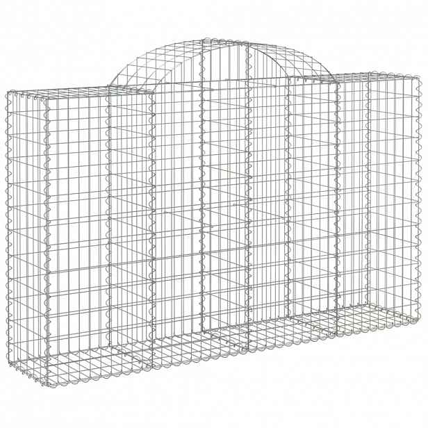 vidaXL Klenutý gabionový koš 200 x 50 x 120/140 cm pozinkované železo