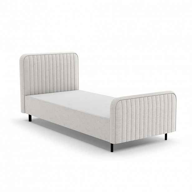 Beautysofa ČALOUNĚNÁ POSTEL Lami 90x200, jednolůžko s úložným prostorem, bez matrace, krémová