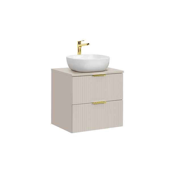 Comad Závěsná skříňka Adele Cashmere Smile s deskou a umyvadlem 60 cm kašmírová/bílá