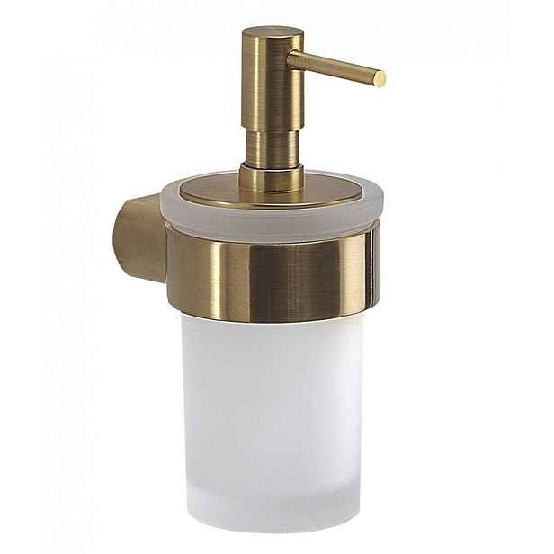 Sapho Gedy Pirenei - Dávkovač mýdla s držákem, matná zlatá/sklo satin PI8188
