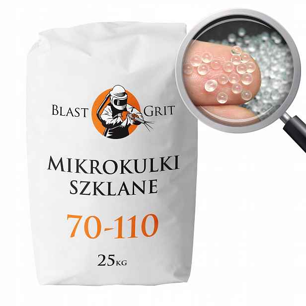 Skleněné mikrokuličky 70 – 110 µ m, sklíčko do pískovačky, skleněné kuličky 25 kg