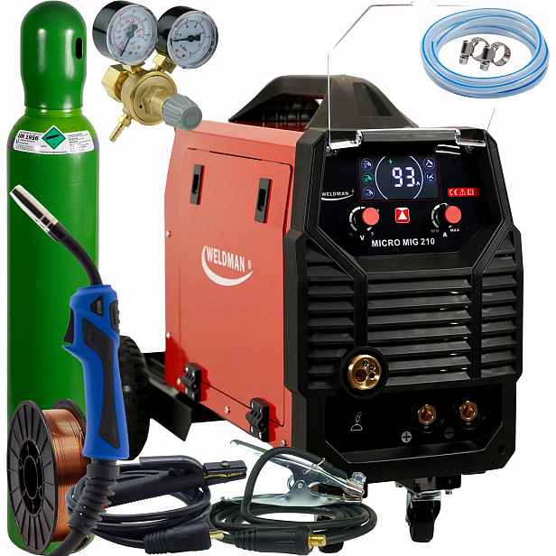 Svářečka Migomat Weldman Micro Mig 210 Synergie 20-200 A 230 V Set 4