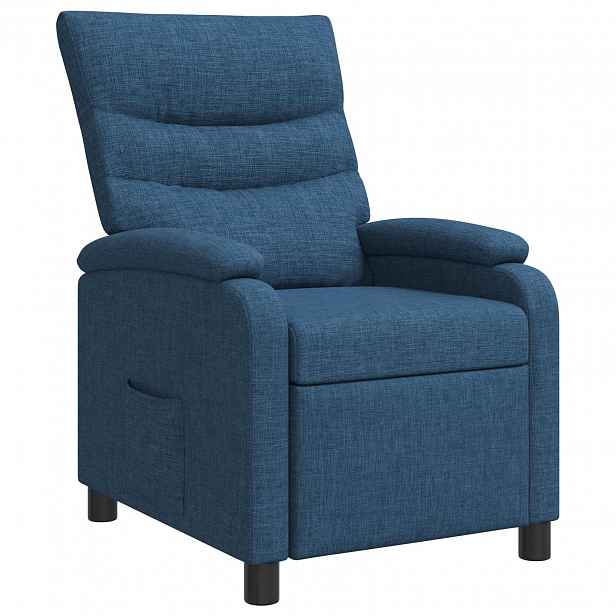 vidaXL Křeslo s funkcí ležení Modrá Textil
