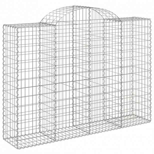vidaXL Klenutý gabionový koš 200 x 50 x 140/160 cm pozinkované železo