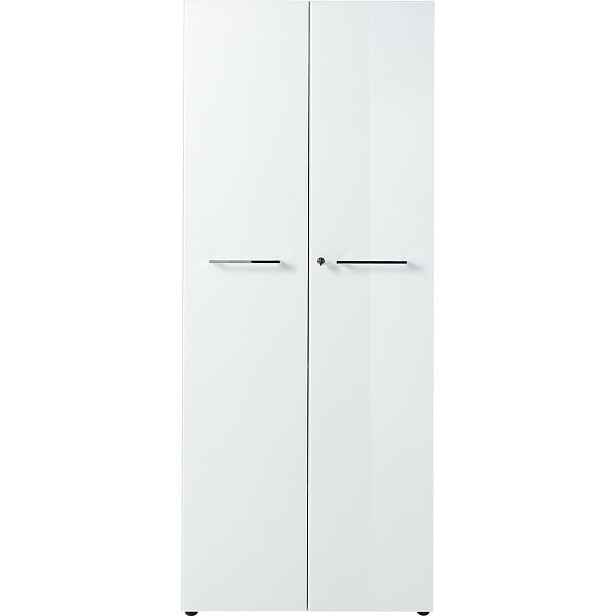 Bílá/v přírodní barvě uzamykatelná skříň v dekoru dubu 80x196x37 cm Monteria – Germania
