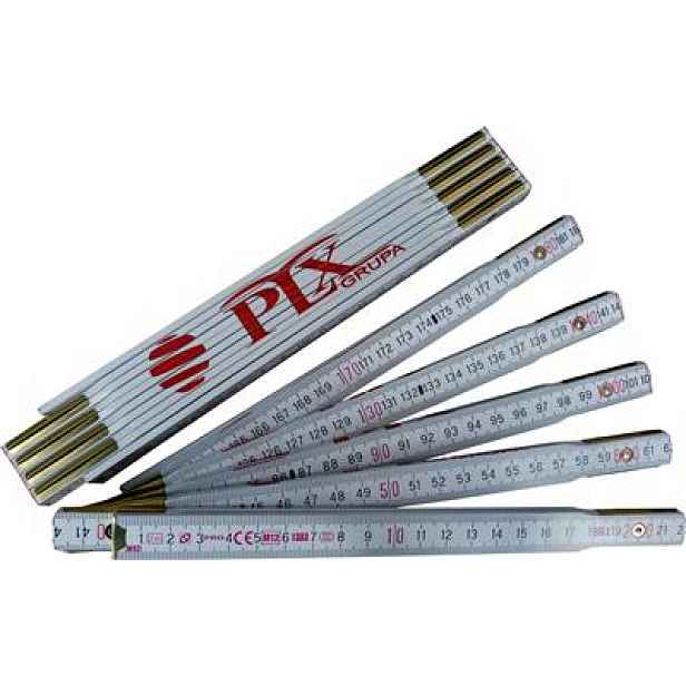 Bílý dřevěný skládací metr 1m PERFECT PLX