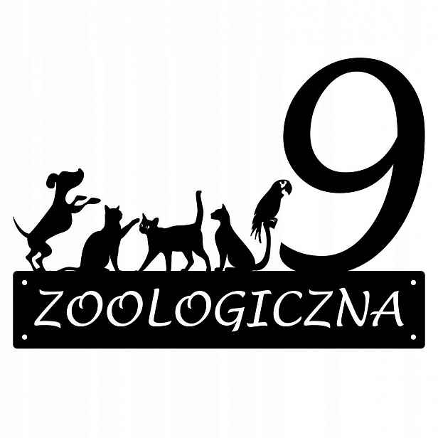 Číslo Na Dům 48cm Tabule Adresa Ocel 2MM Zoologická ul.