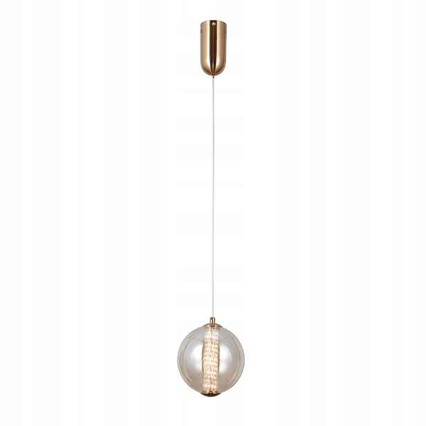 Italux Závěsná Led lampa Butero Skleněná koule 15 cm Zlatá 6W 3000K