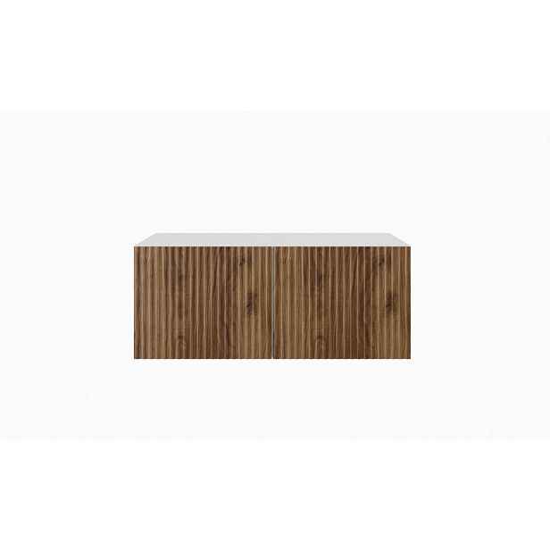 MASSENO ZÁVĚSNÝ TV STOLEK VAREN, 100/41/40 cm, bílý /, dekor dub