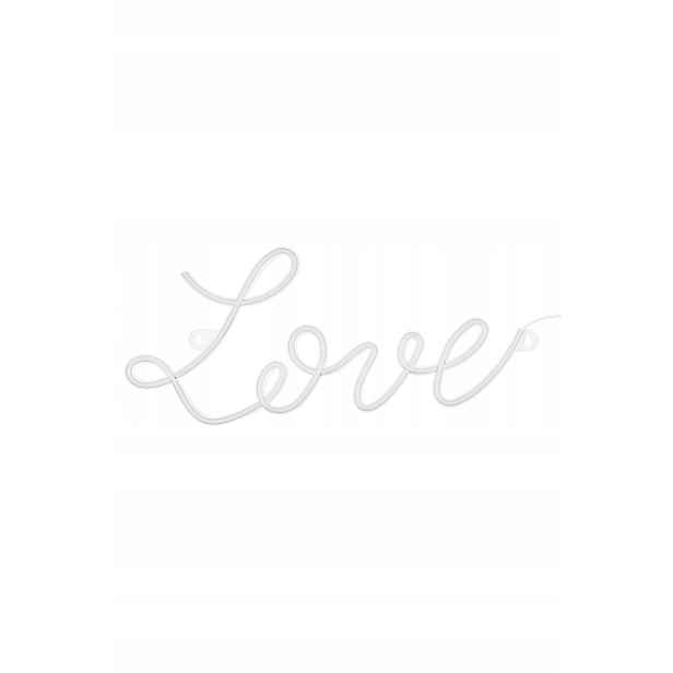 Neon Nápis Led Love Láska Bílá 61x27,4 cm Valentýn Svatba Svatební Hostina