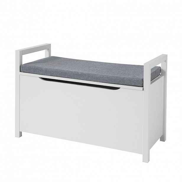 SoBuy BOTNÍK s jednými dveřmi Bílá 86x38x54cm Minimalistický