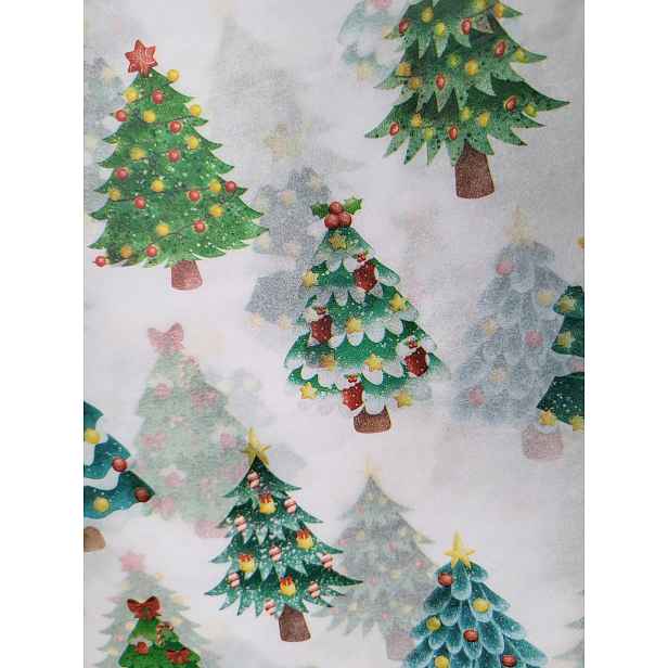 Vánoční zelené stromečky ozdobný papír 140 archů 50x75 cm