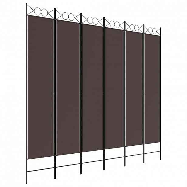 vidaXL 6dílný paraván hnědý 240x220 cm textil