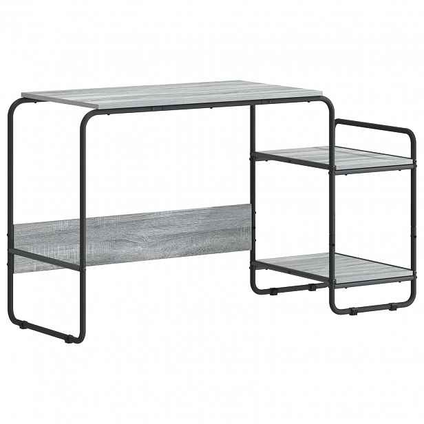 vidaXL Stůl s úložným prostorem Šedý Sonoma 131.5 x 50 x 75.5 cm