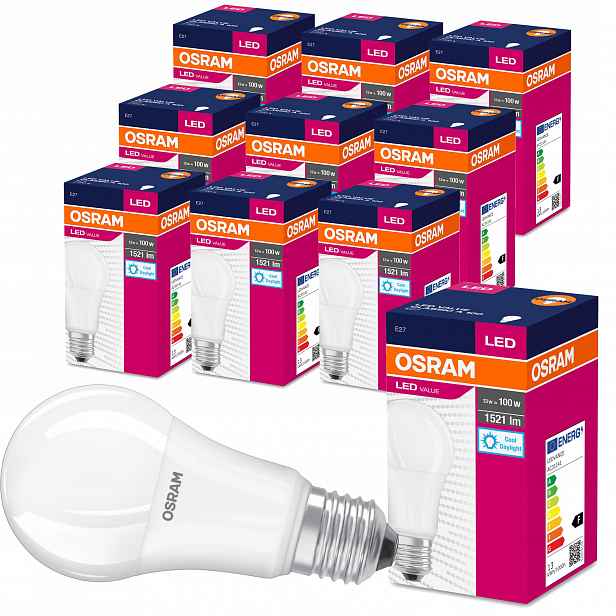 10x Led žárovka E27 13W 100W 1521lm 6500K Osram
