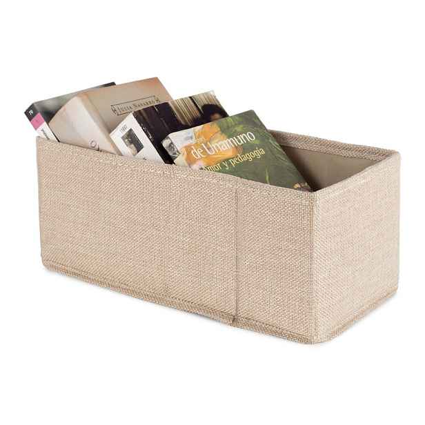 Béžový látkový úložný box 28x12x12 cm Sandy – Compactor