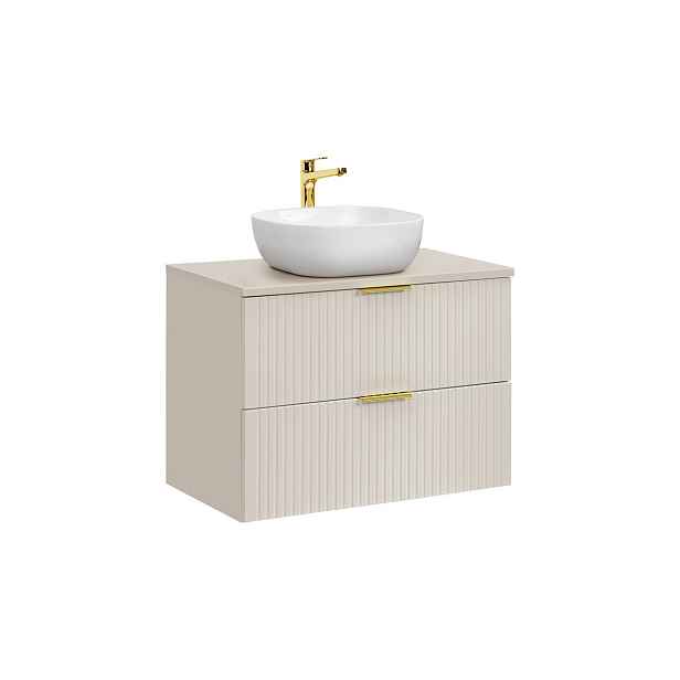 Comad Závěsná skříňka Adele Cashmere Smile s deskou a umyvadlem 80 cm kašmír