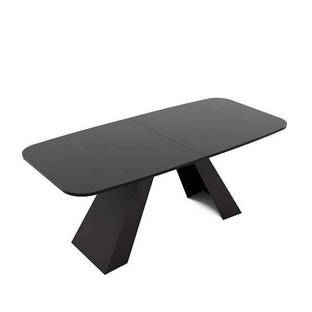 Idohome JÍDELNÍ STŮL ZENITH rozkládací 160/90/76 cm s kovovou podnoží, černý
