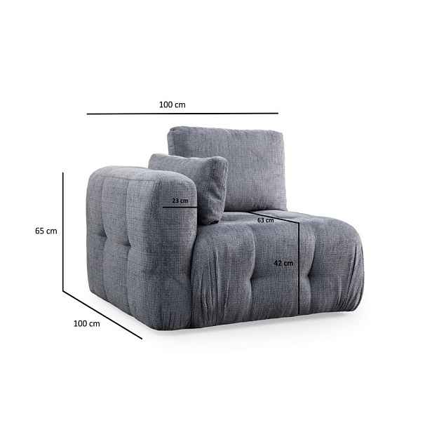 Křeslo / Jednomístná pohovka Amaris L1 - Grey