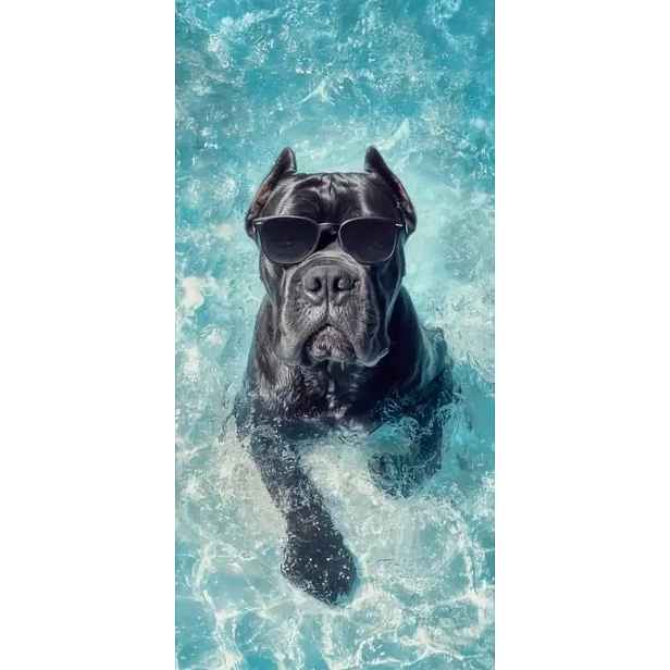 Ručník Cane Corso Italian Mastiff V Brýlích Plážový Bazén Ručník 80x160