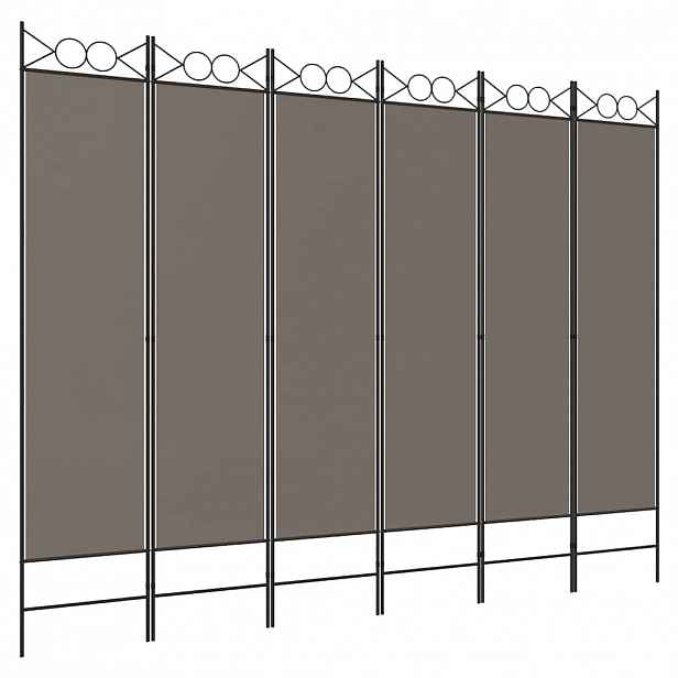 vidaXL 6dílný paraván antracitový 240x220 cm textil