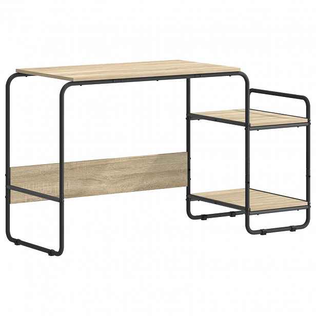 vidaXL Stůl s úložným prostorem Dub sonoma 131.5 x 50 x 75.5 cm