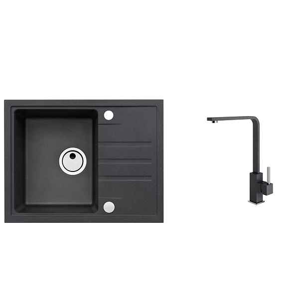 Alveus SET ALVEUS Intermezzo 30 + baterie AFRA 91 obdélníkový granitový dřez 620 x 480 mm v setu s baterií