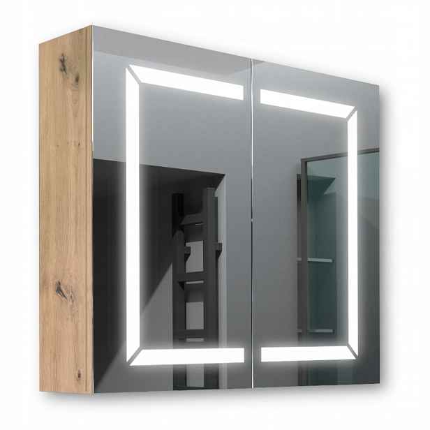 Dřevěná skříňka 80x70 Led zrcadlo Freya Artisan