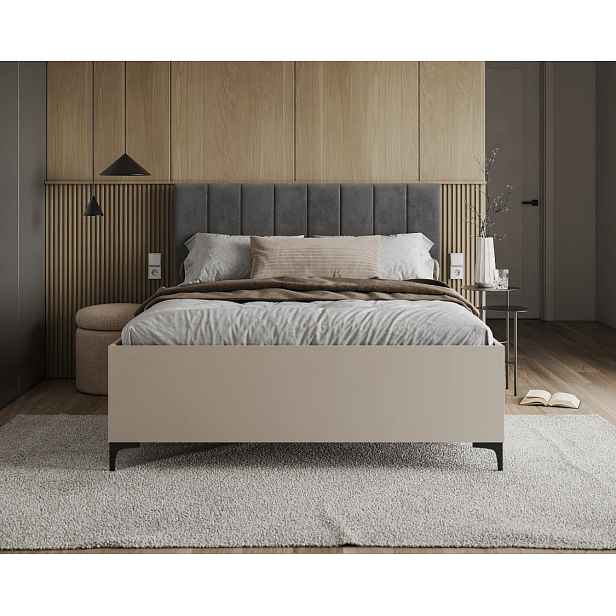 FDM Postel Sierra se zvedacím roštem Trinity grafitově šedá/kašmír, velikost 140x200