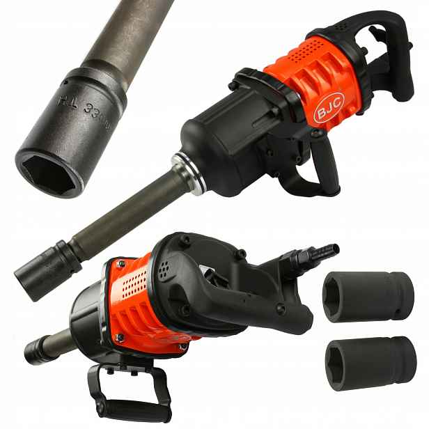 Pneumatický Rázový Klíč Bjc 1" 998 5500NM +2 Nárazové Nástavce Pro Kamion