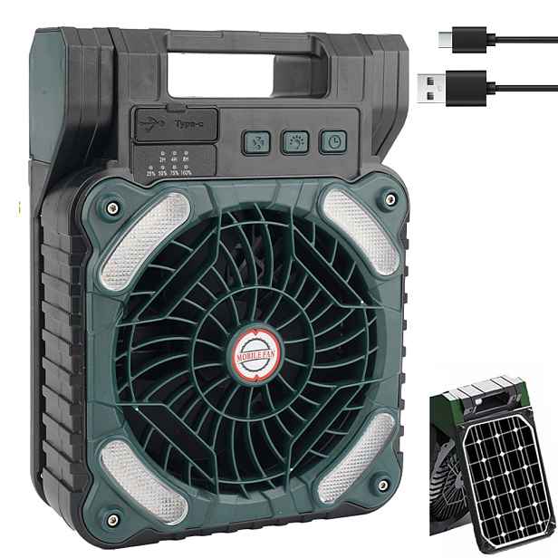 Přenosný Solární Ventilátor S Led lampou Pro Kempování A Rybaření Kempování