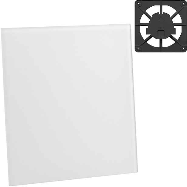 Ventilační Mřížka Grafit 15x15 Skleněný Panel Bílý Lesk Dekorativní