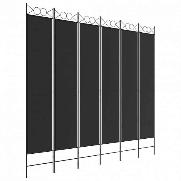 vidaXL 6dílný paraván černý 240x220 cm textil